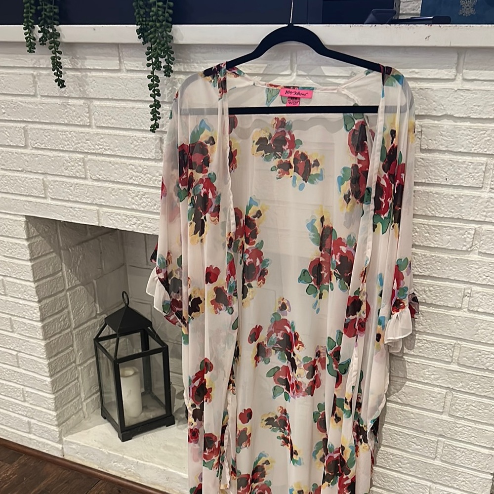 Betsey Johnson Sheer Floral Cover-Up